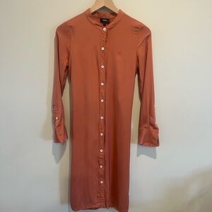 100% Silk dress Theory size Small Rust color